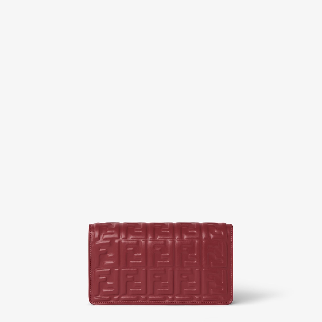 FENDI Wallet On Chain Baguette Burgundy nappa leather wallet with FF motif - Image 2